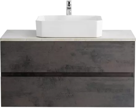 Тумба с раковиной Cezares Molveno 46 100 ossido, со столешницей marmo crema opaco