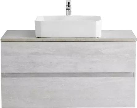 Тумба с раковиной Cezares Molveno 46 100 legno bianco, со столешницей marmo crema opaco