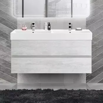 Тумба с раковиной Cezares Molveno 46 120 legno bianco, с раковиной Cezares CZR-MIL-120-2-LVB