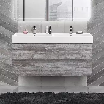 Тумба с раковиной Cezares Molveno 46 120 legno grigio, с раковиной Cezares CZR-MIL-120-2-LVB