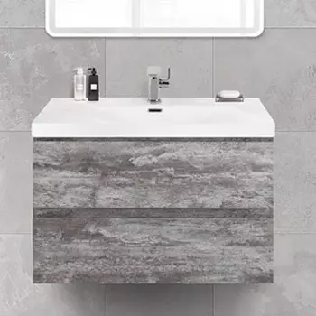 Тумба с раковиной Cezares Molveno 46 80 legno grigio, с раковиной Cezares CZR-MIL-80-LVB