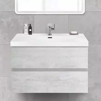 Тумба с раковиной Cezares Molveno 46 80 legno bianco, с раковиной Cezares CZR-MIL-80-LVB