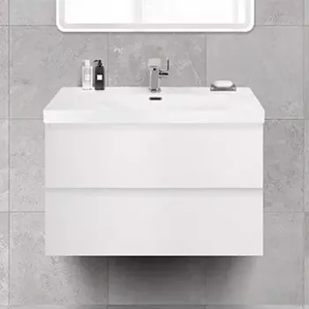 Тумба с раковиной Cezares Molveno 46 80 bianco ghiaccio, с раковиной Cezares CZR-MIL-80-LVB