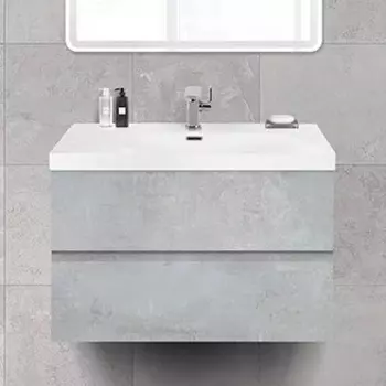 Тумба с раковиной Cezares Molveno 46 80 beton, с раковиной Cezares CZR-MIL-80-LVB
