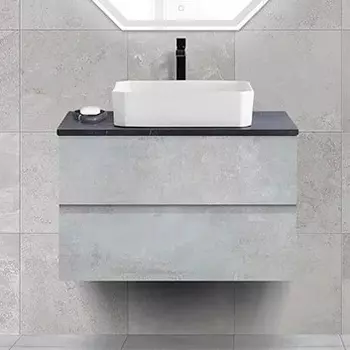 Тумба с раковиной Cezares Molveno 46 80 beton, со столешницей