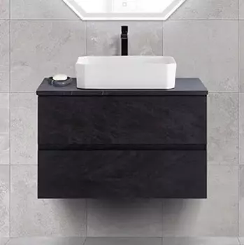 Тумба с раковиной Cezares Molveno 46 80 nero, со столешницей