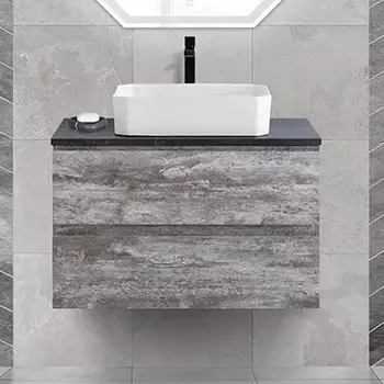 Тумба с раковиной Cezares Molveno 46 80 legno grigio, со столешницей