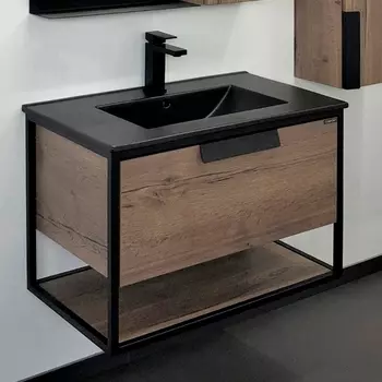 Тумба с раковиной Comforty Бонн 75 дуб темный