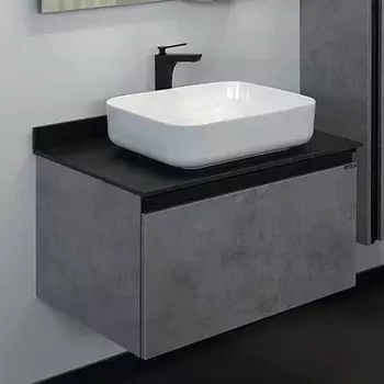 Тумба с раковиной Comforty Эдинбург 75 подвесная, бетон светлый