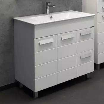 Тумба с раковиной Comforty Модена М 90, напольная, белая матовая 00-00001644