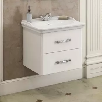 Тумба с раковиной Comforty Неаполь 65, подвесная, белый глянец 00004148729