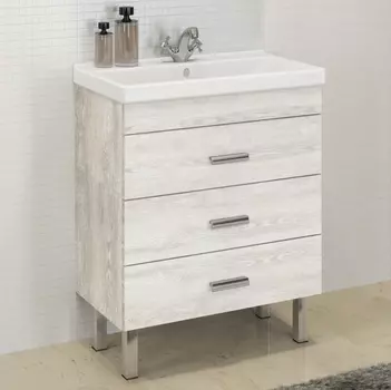 Тумба с раковиной Comforty Никосия 60Н дуб белый 00004142203