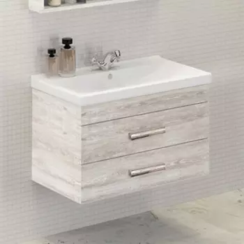 Тумба с раковиной Comforty Никосия 80 дуб белый 00004138839