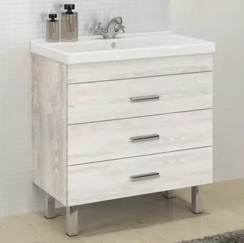 Тумба с раковиной Comforty Никосия 80Н дуб белый 00004142204