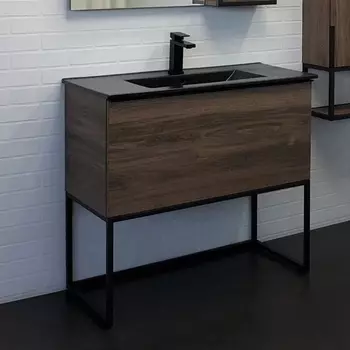 Тумба с раковиной Comforty Равенна Лофт 90 дуб темно-коричневый