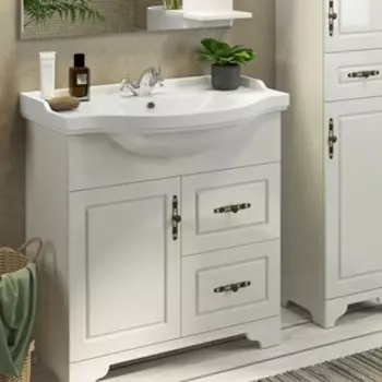 Тумба с раковиной Comforty Севилья 85, напольная, слоновая кость 00-00003083