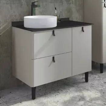 Тумба с раковиной Comforty Сорренто Н 90, светло-серая 00-00000821