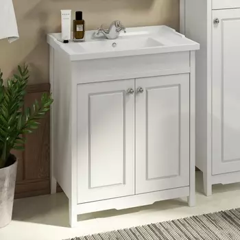 Тумба с раковиной Comforty Тбилиси 70 напольная, белый глянец