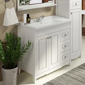 Тумба с раковиной Comforty Тбилиси 90 белый глянец 00003132630