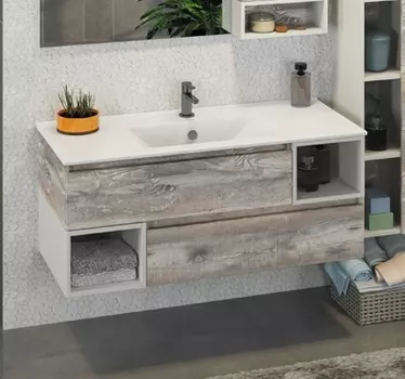 Тумба с раковиной Comforty Турин 120 дуб бежевый 00004137137