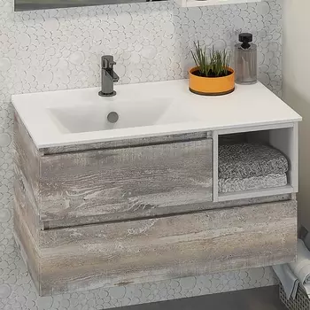 Тумба с раковиной Comforty Турин 90 L дуб бежевый 00004137135