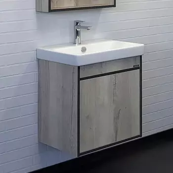 Тумба с раковиной Comforty Вена 55 подвесная, дуб дымчатый