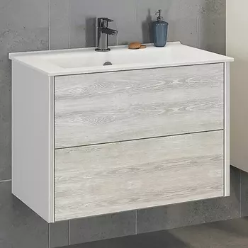 Тумба с раковиной Comforty Женева 75 дуб белый 00004137097