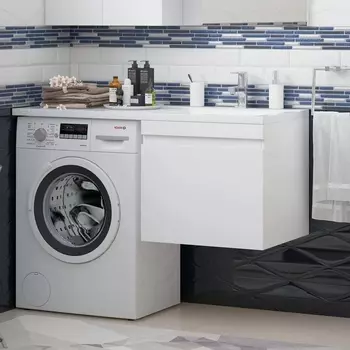 Тумба с раковиной Corozo Альтаир 120, подвесная, под стиральную машину R