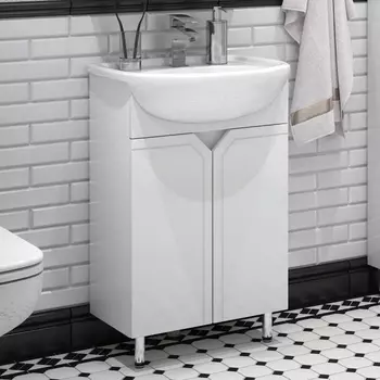 Тумба с раковиной Corozo Сириус 55 белая