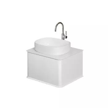 Тумба с раковиной Creto Stella 60 см белый глянец, 16-CRE35/60/