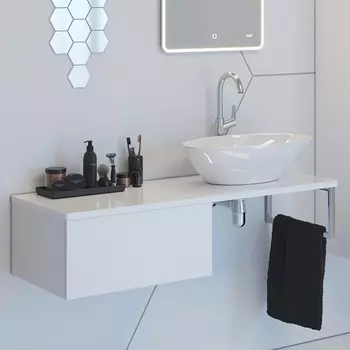 Тумба с раковиной Dreja Box+Line 120 белый глянец