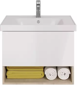 Тумба с раковиной Dreja Perfecto 70 дуб эврика/белый глянец