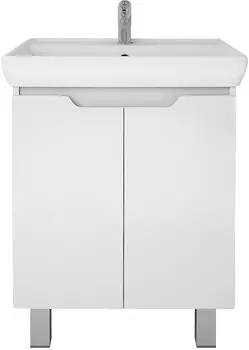 Тумба с раковиной Dreja Q Plus (D) 60 с опорами, белый глянец