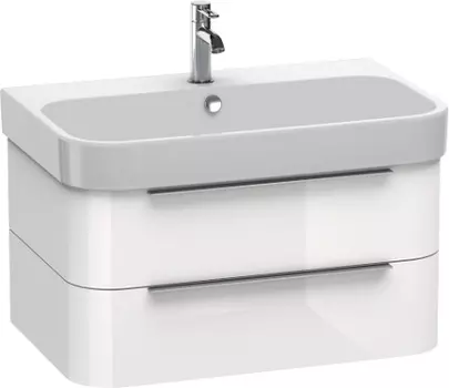 Тумба с раковиной Duravit Happy D.2 80, подвесная, белый глянец