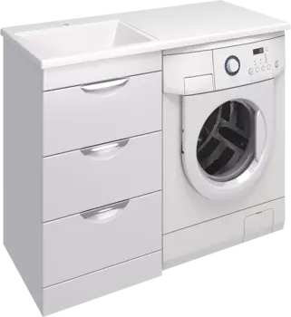 Тумба с раковиной Emmy 110 левая, 3 ящика, белая