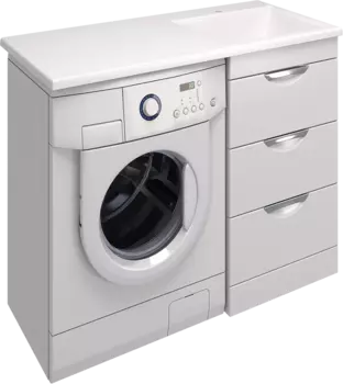 Тумба с раковиной Emmy 110 правая, 3 ящика, белая