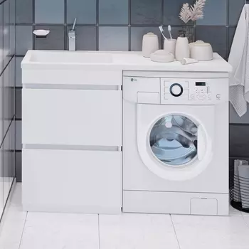 Тумба с раковиной Emmy Джерси 110 L, под стиральную машину