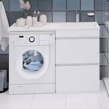 Тумба с раковиной Emmy Джерси 110 R, под стиральную машину