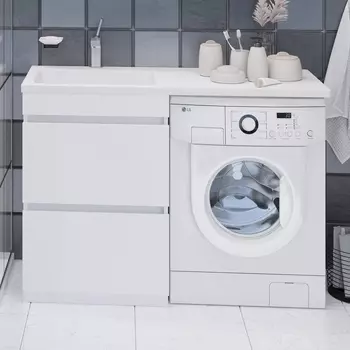 Тумба с раковиной Emmy Джерси 120 L, под стиральную машину