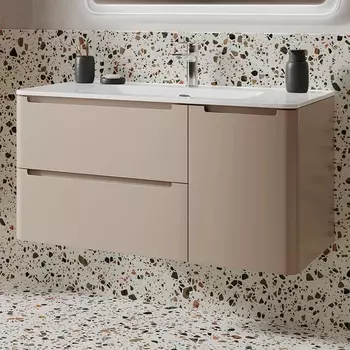 Тумба с раковиной Iddis Edifice 100 подвесная, капучино, раковина 0101000i28