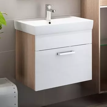 Тумба с раковиной Iddis Mirro 50 подвесная, белая, дерево