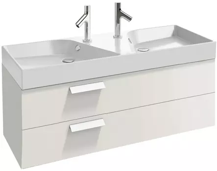Тумба с раковиной Jacob Delafon Rythmik 120 2 ящика белый блестящий лак