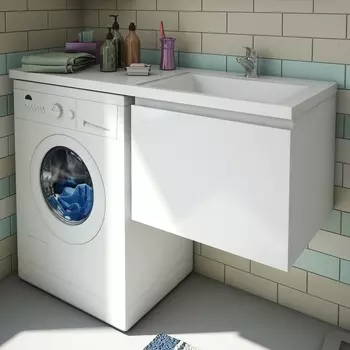 Тумба с раковиной Эстет Dallas Luxe 100 R подвесная, 1 ящик, под стиральную машину