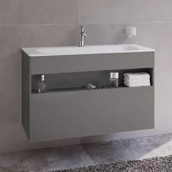 Тумба с раковиной Keuco Stageline 32872 100 см, инокс матовый