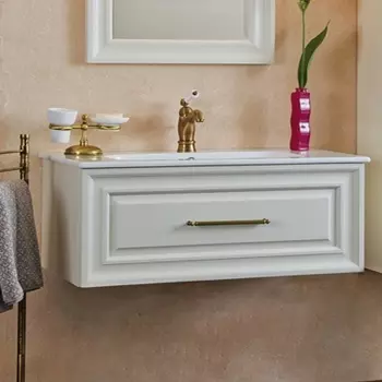 Тумба с раковиной La Beaute Classic Cornelia 100 слоновая кость матовый, фурнитура бронза