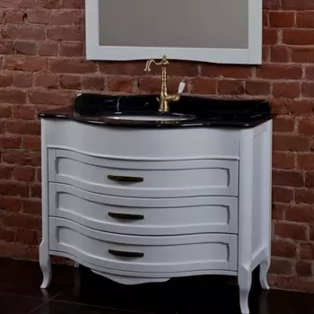 Тумба с раковиной La Beaute Classic Joanna M белый матовый, фурнитура бронза