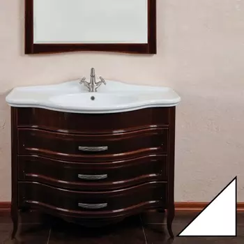 Тумба с раковиной La Beaute Classic Joanna C белый глянец, фурнитура серебро