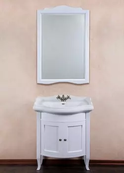 Тумба с раковиной La Beaute Classic Lorette 70 белый матовый, фурнитура серебро