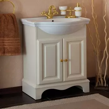 Тумба с раковиной La Beaute Classic Michel 70 слоновая кость матовый, фурнитура золото