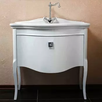 Тумба с раковиной La Beaute Classic Nicole белый глянец, фурнитура хром